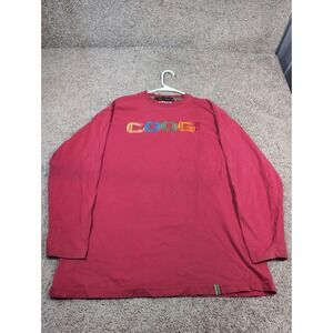 Coogi Mens Long Sleeve T‎ Shirt Red Embroidered Logo 2XL